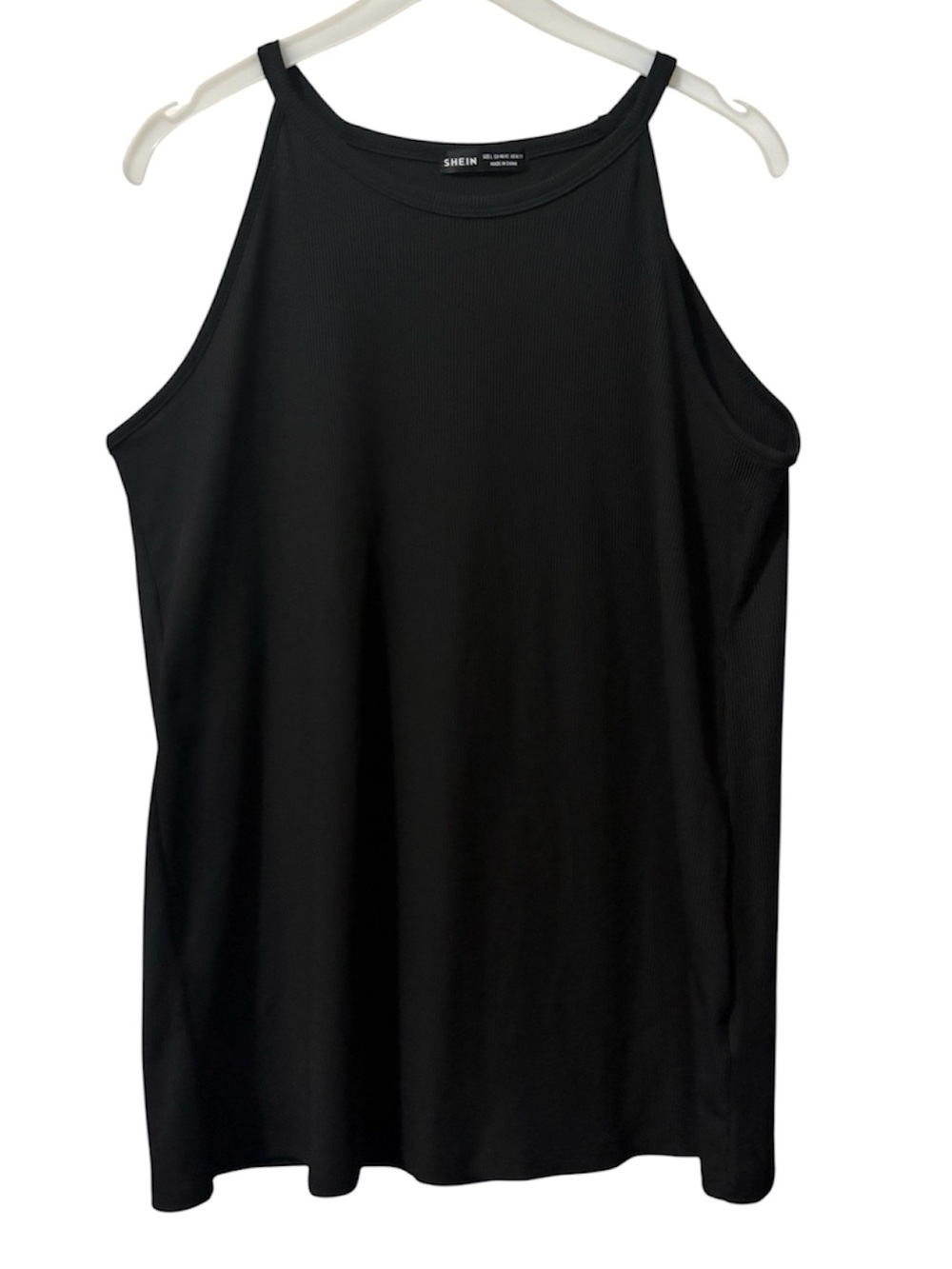 SHEIN Black High Neck Racerback Tank
